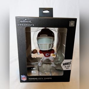 Hallmark NFL Kansas City Chiefs Wobble Head Red Helmet Christmas Ornament NEW